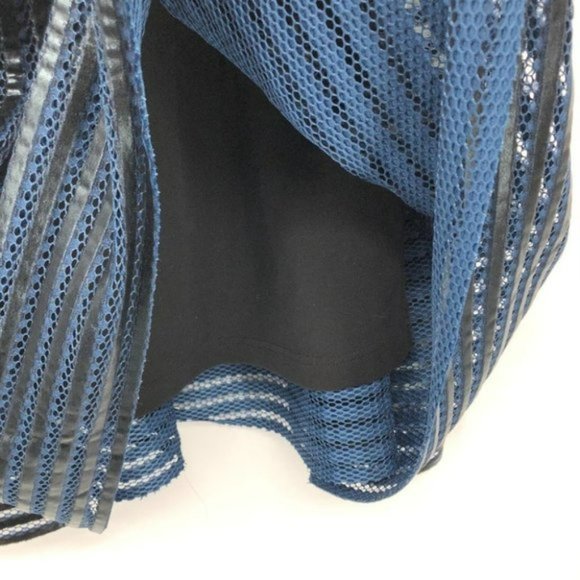 Maje Paris Rosemount black and blue mesh  stripe fit and flare cocktail dress 2 - Picture 14 of 16